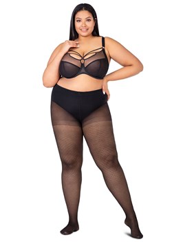 Rajstopy plus size damskie we wzory Allure 30 den, Kolor czarny (onyx), Rozmiar 5, Mona Queen Size ze sklepu Intymna w kategorii Rajstopy - zdjęcie 184139118