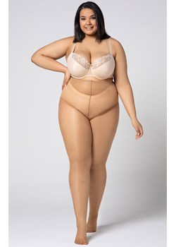 Gładkie rajstopy plus size damskie Hip-notic bikini 20 DEN, Kolor beżowy (jasper), Rozmiar 5, Mona Queen Size ze sklepu Intymna w kategorii Rajstopy - zdjęcie 184139235