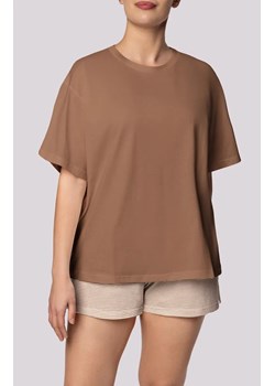 Mona bawełniana piżama damska karmel Stripe Short Sleeve, Kolor ecru-karmelowy, Rozmiar S, Mona ze sklepu Intymna w kategorii Piżamy damskie - zdjęcie 184139248