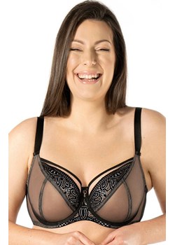 Biustonosz miękki soft Desire, Kolor czarno-beżowy, Rozmiar 65F, Mefemi ze sklepu Intymna w kategorii Biustonosze - zdjęcie 184139909