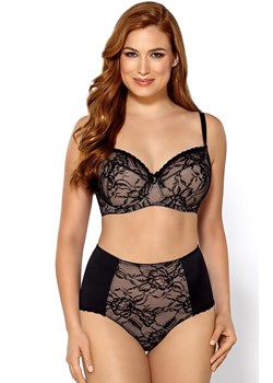 Tatiana biustonosz semi-soft półusztywniany, Kolor czarno-beżowy, Rozmiar 65F, Mefemi ze sklepu Intymna w kategorii Biustonosze - zdjęcie 184140388