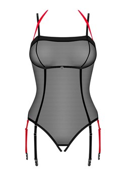 Obsessive prześwitujące body z otwartym krokiem Glandez, Kolor czarny, Rozmiar XS/S, Obsessive ze sklepu Intymna w kategorii Body damskie - zdjęcie 184141016