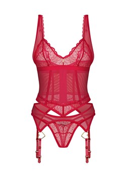 Obsessive czerwony gorset i stringi Cupide Desir, Kolor czerwony, Rozmiar S/M, Obsessive ze sklepu Intymna w kategorii Gorsety - zdjęcie 184141638