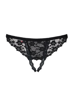 Obsessive stringi otwarte czarne z dziurką w kroku Letica, Kolor czarny, Rozmiar S/M, Obsessive ze sklepu Intymna w kategorii Majtki damskie - zdjęcie 184142005