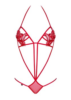 Obsessive czerwone body damskie ze sznureczków i koronki Luiza teddy red, Kolor czerwony, Rozmiar S/M, Obsessive ze sklepu Intymna w kategorii Body damskie - zdjęcie 184142107
