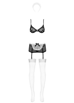 Obsessive 5-częściowy strój pokojówki przebranie Maidme set, Kolor czarno-biały, Rozmiar S/M, Obsessive ze sklepu Intymna w kategorii Komplety bielizny damskiej - zdjęcie 184142209