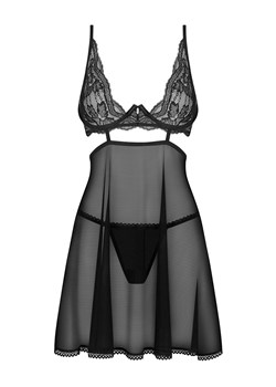Obsessive koszulka babydoll i stringi Nutris, Kolor czarny, Rozmiar XS/S, Obsessive ze sklepu Intymna w kategorii Koszule nocne - zdjęcie 184142455