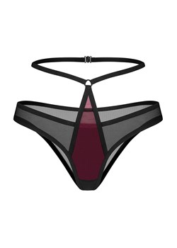Exquisite transparentne figi damskie Parisel by Obsessive, Kolor bordowo-czarny, Rozmiar S/M, Exquisite ze sklepu Intymna w kategorii Majtki damskie - zdjęcie 184142498