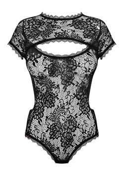 Obsessive koronkowe body damskie z krótkim rękawem Peonesia, Kolor czarny, Rozmiar S/M, Obsessive ze sklepu Intymna w kategorii Body damskie - zdjęcie 184142526