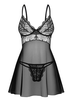Exquisite koszulka nocna babydoll i stringi Perisia by Obsessive, Kolor czarny, Rozmiar M/L, Exquisite ze sklepu Intymna w kategorii Koszule nocne - zdjęcie 184142547