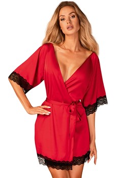 Obsessive Sensuelia robe szlafrok, Kolor czerwony, Rozmiar S/M, Obsessive ze sklepu Intymna w kategorii Szlafroki damskie - zdjęcie 184142745