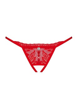 Obsessive koronkowe stringi z otwartym krokiem Chilisa, Kolor czerwony, Rozmiar XL/2XL, Obsessive ze sklepu Intymna w kategorii Majtki damskie - zdjęcie 184143096