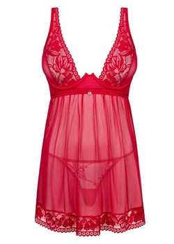 Obsessive czerwona koszulka babydoll i stringi Lacelove, Kolor czerwony, Rozmiar XS/S, Obsessive ze sklepu Intymna w kategorii Komplety bielizny damskiej - zdjęcie 184143189