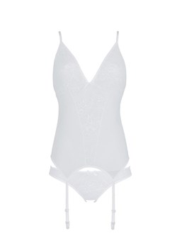 Passion białe body otwarte Ursula, Kolor biały, Rozmiar S/M, Passion ze sklepu Intymna w kategorii Body damskie - zdjęcie 184144308