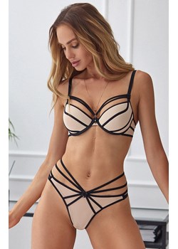 Biustonosz push-up z paskami beżowy Zephyr V-7001, Kolor beżowo-czarny, Rozmiar 70A, Axami ze sklepu Intymna w kategorii Biustonosze - zdjęcie 184147398