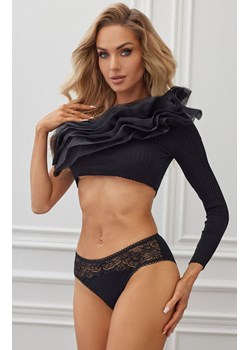 Pure Elegance Nr 14 czarne figi koronkowe, Kolor czarny, Rozmiar S ze sklepu Intymna w kategorii Majtki damskie - zdjęcie 184148039