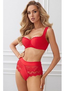 Sophia czerwone koronkowe wysokie figi braziliany, Kolor czerwony, Rozmiar S, PariPari Lingerie ze sklepu Intymna w kategorii Majtki damskie - zdjęcie 184148195