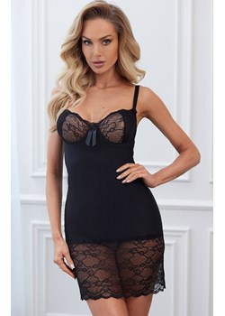 Vesta czarna koszulka nocna z miękkimi miseczkami, Kolor czarny, Rozmiar S, PariPari Lingerie ze sklepu Intymna w kategorii Koszule nocne - zdjęcie 184148295