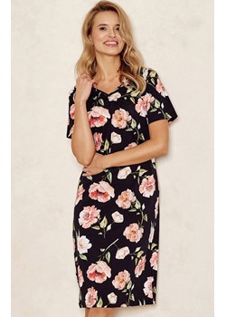 Damska koszula nocna w kwiaty Peony 3134, Kolor czarny-wzór, Rozmiar M, Taro ze sklepu Intymna w kategorii Koszule nocne - zdjęcie 184149769
