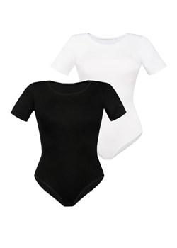 Body damskie z krótkim rękawem 2-pak Shirty 2403, Kolor czarno-biały, Rozmiar 3XL, Teyli ze sklepu Intymna w kategorii Bluzki damskie - zdjęcie 184149947