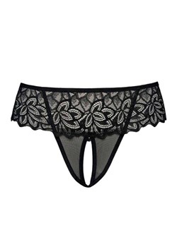 Stringi z otwartym krokiem Rosu 380, Kolor czarny, Rozmiar L/XL, Teyli ze sklepu Intymna w kategorii Majtki damskie - zdjęcie 184150409
