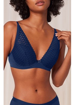 Triumph biustonosz półusztywniany semi-soft ciemnoniebieski Aura Spotlight T WP 10216460, Kolor ciemny niebieski, Rozmiar 75B, Triumph ze sklepu Intymna w kategorii Biustonosze - zdjęcie 184151897