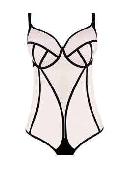 Body damskie Griselda, Kolor czarno-beżowy, Rozmiar 70B, Unikat ze sklepu Intymna w kategorii Body damskie - zdjęcie 184153087