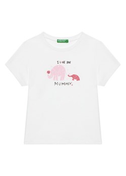 United Colors Of Benetton T-Shirt 3I1XG10JJ Biały Regular Fit ze sklepu MODIVO w kategorii Bluzki dziewczęce - zdjęcie 184155488