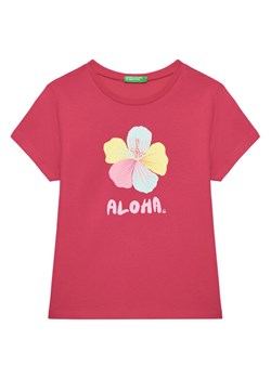 United Colors Of Benetton T-Shirt 3I1XG10JJ Różowy Regular Fit ze sklepu MODIVO w kategorii Bluzki dziewczęce - zdjęcie 184155489