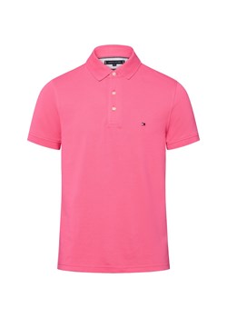 Tommy Hilfiger Męska koszulka polo Mężczyźni Bawełna wyrazisty róż jednolity ze sklepu vangraaf w kategorii T-shirty męskie - zdjęcie 184156279
