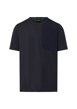 BOSS Green Koszulka męska - Tee PKT Glamping Mężczyźni Bawełna granatowy jednolity ze sklepu vangraaf w kategorii T-shirty męskie - zdjęcie 184156298