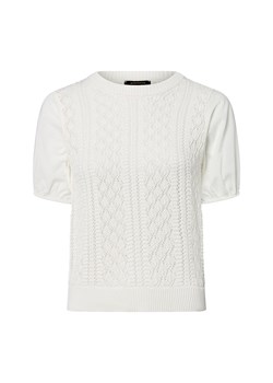 More & More Damski sweter z krótkim rękawem z koronkowej dzianiny Kobiety Bawełna biały jednolity ze sklepu vangraaf w kategorii Swetry damskie - zdjęcie 184156368