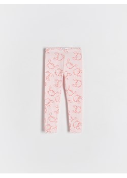 Reserved - Wzorzyste legginsy - pastelowy róż ze sklepu Reserved w kategorii Spodnie dziewczęce - zdjęcie 184157397