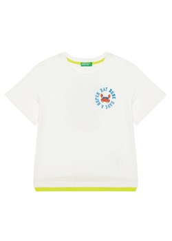 United Colors Of Benetton T-Shirt 3SLUG10JF Écru Regular Fit ze sklepu MODIVO w kategorii T-shirty chłopięce - zdjęcie 184158447