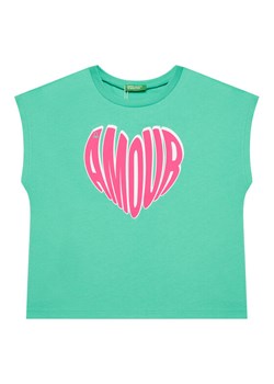 United Colors Of Benetton T-Shirt 3JERC10PB Zielony Regular Fit ze sklepu MODIVO w kategorii Bluzki dziewczęce - zdjęcie 184158499