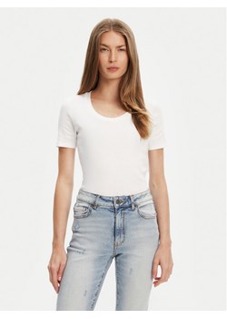 United Colors Of Benetton T-Shirt 3GA2D1066 Biały Slim Fit ze sklepu MODIVO w kategorii Bluzki damskie - zdjęcie 184158537