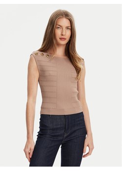 Guess Bluzka W5YR12 Z0130 Brązowy Regular Fit ze sklepu MODIVO w kategorii Bluzki damskie - zdjęcie 184158575
