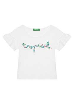 United Colors Of Benetton T-Shirt 38V4G10JI Biały Regular Fit ze sklepu MODIVO w kategorii Bluzki dziewczęce - zdjęcie 184158585