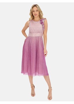 Elegancka różowa sukienka koktajlowa midi L'AF Rianna ze sklepu Eye For Fashion w kategorii Sukienki - zdjęcie 184161698