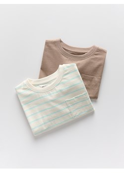 Reserved - Bawełniany longsleeve 2 pack - niebieski ze sklepu Reserved w kategorii T-shirty chłopięce - zdjęcie 184162018