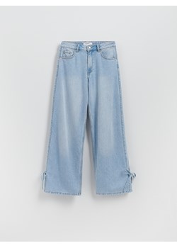Reserved - Jeansy wide leg z kokardkami - niebieski ze sklepu Reserved w kategorii Jeansy damskie - zdjęcie 184162065