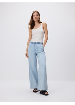 Reserved - Jeansy wide leg ze sznurkiem - niebieski ze sklepu Reserved w kategorii Jeansy damskie - zdjęcie 184163928