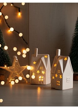 Sinsay - Świecznik w kształcie domku 2 pack - kremowy ze sklepu Sinsay w kategorii Świeczniki - zdjęcie 184164486