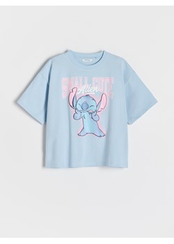 Reserved - Bawełniany t-shirt Lilo i Stitch - jasnoniebieski ze sklepu Reserved w kategorii Bluzki dziewczęce - zdjęcie 184165835