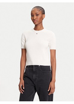 Tommy Jeans Sweter Essential DW0DW19336 Beżowy Regular Fit ze sklepu MODIVO w kategorii Swetry damskie - zdjęcie 184167499