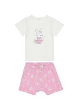 United Colors Of Benetton Komplet t-shirt i spodenki 35ZEAK013 Różowy Regular Fit ze sklepu MODIVO w kategorii Komplety niemowlęce - zdjęcie 184167547