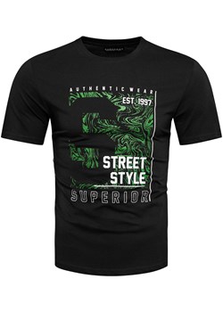 Bawełniana koszulka męska czarna z nadrukiem Recea ze sklepu Recea.pl w kategorii T-shirty męskie - zdjęcie 184168208