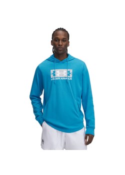 Męska bluza dresowa nierozpinana z kapturem Under Armour UA Rival Terry Logo Hood - niebieska ze sklepu Sportstylestory.com w kategorii Bluzy męskie - zdjęcie 184169206