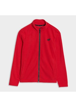 Chłopięcy polar rozpinany bez kaptura 4F 4FJWSS25TFLEM387 - czerwony ze sklepu Sportstylestory.com w kategorii Bluzy chłopięce - zdjęcie 184169278