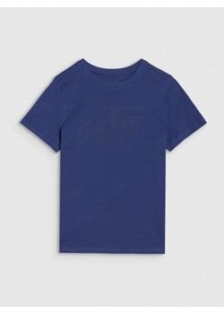 Chłopięcy t-shirt z nadrukiem 4F 4FJWSS25TTSHM2179 - niebieski ze sklepu Sportstylestory.com w kategorii T-shirty chłopięce - zdjęcie 184169315
